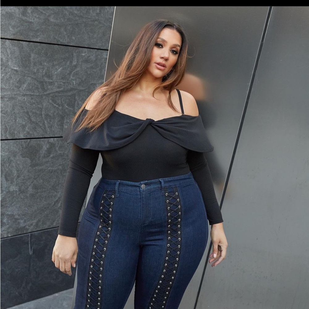 Fashion to Figure laced up detail skinny jean